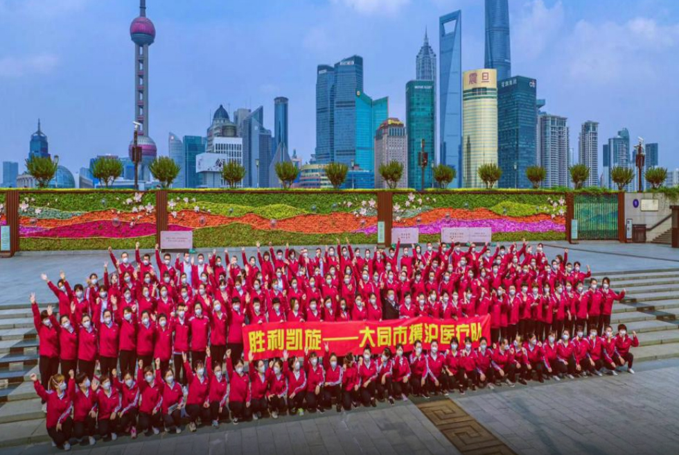 大同市援滬醫(yī)療隊(duì)員在上?？挂?